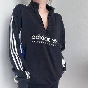 Adidas Skateboarding Apian Quarter-Zip Mock Neck Pullover Sweatshirt
